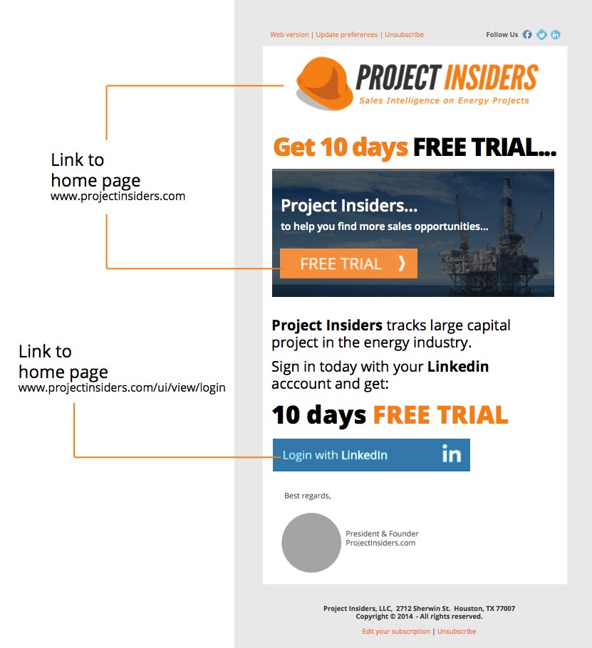 Diseño Email Marketing para Project Insiders