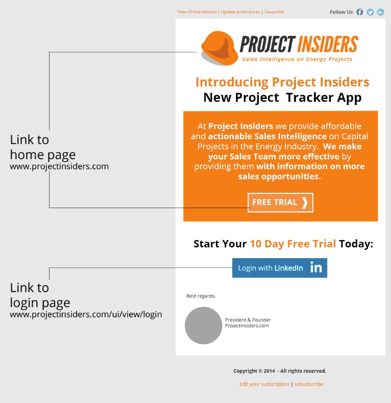 Diseño Email Marketing para Project Insiders