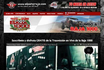 Diseño Web de Micro Sitio Transmisión en Vivo Baja 1000 – 2010